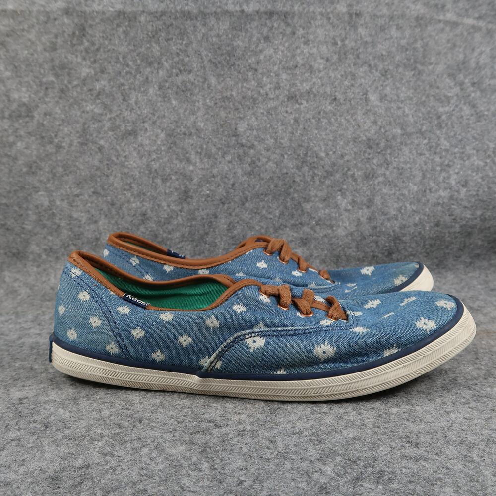 Keds Shoes Womens 7.5 Casual Sneakers Comfy Native Dot Lace Up Fabric Blue Flat